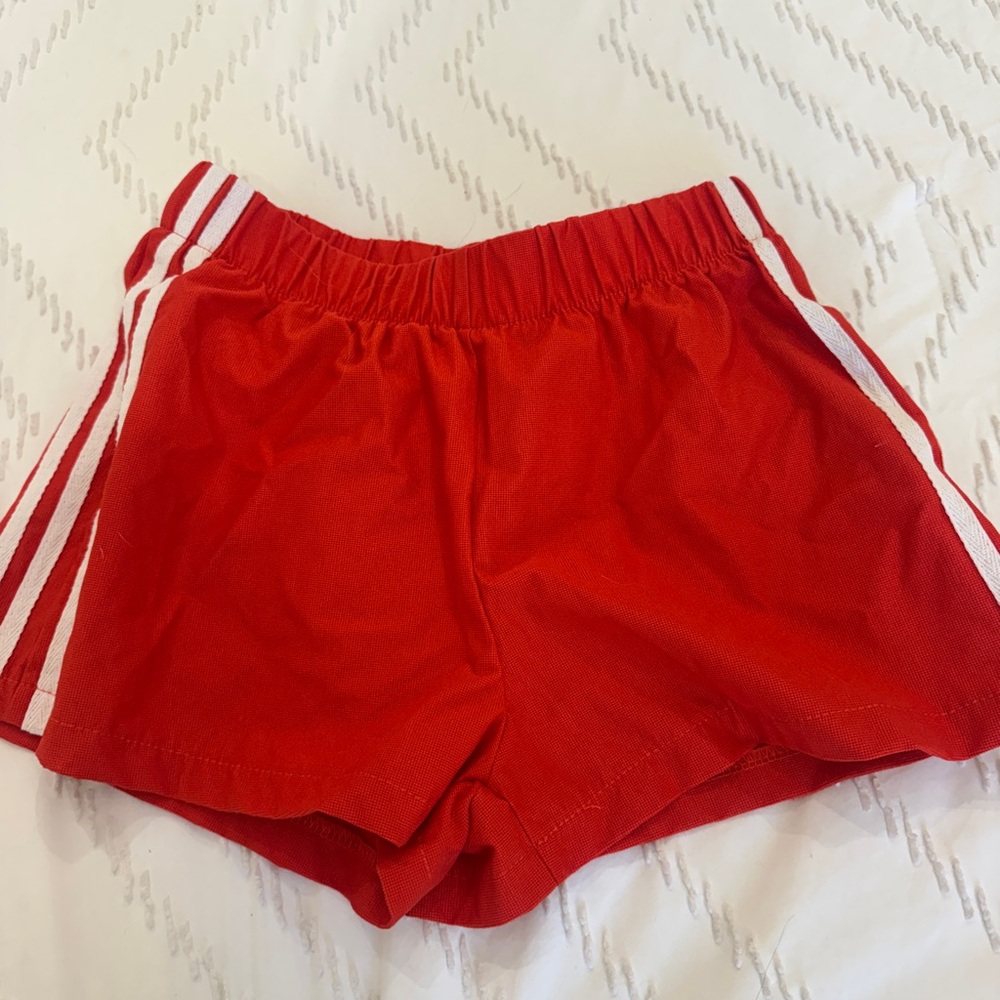 Red Shorts with White Stripes